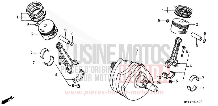 VILEBREQUIN/PISTON de Africa Twin 750 SAHARA BULE METALLIC (PB273) de 1997